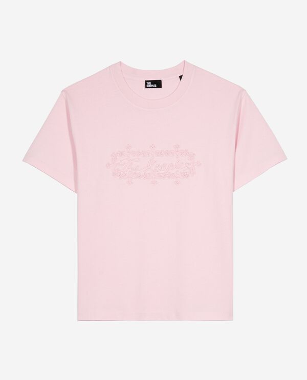 The Kooples F LILA t-shirt with pale pink logo embroidery