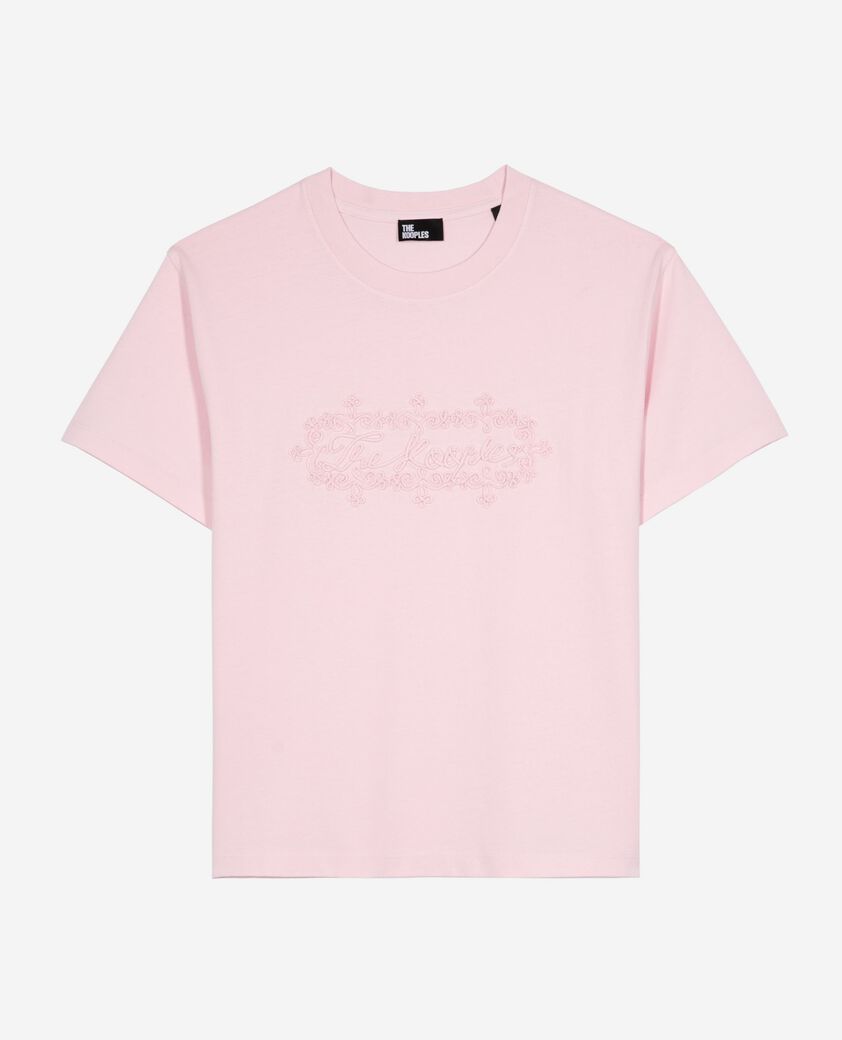 The Kooples FEMME LILA t-shirt avec broderie logo rose pâle