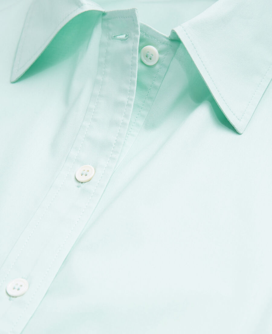 The Kooples FEMME GREEN chemise coton verte longue à boutonnage
