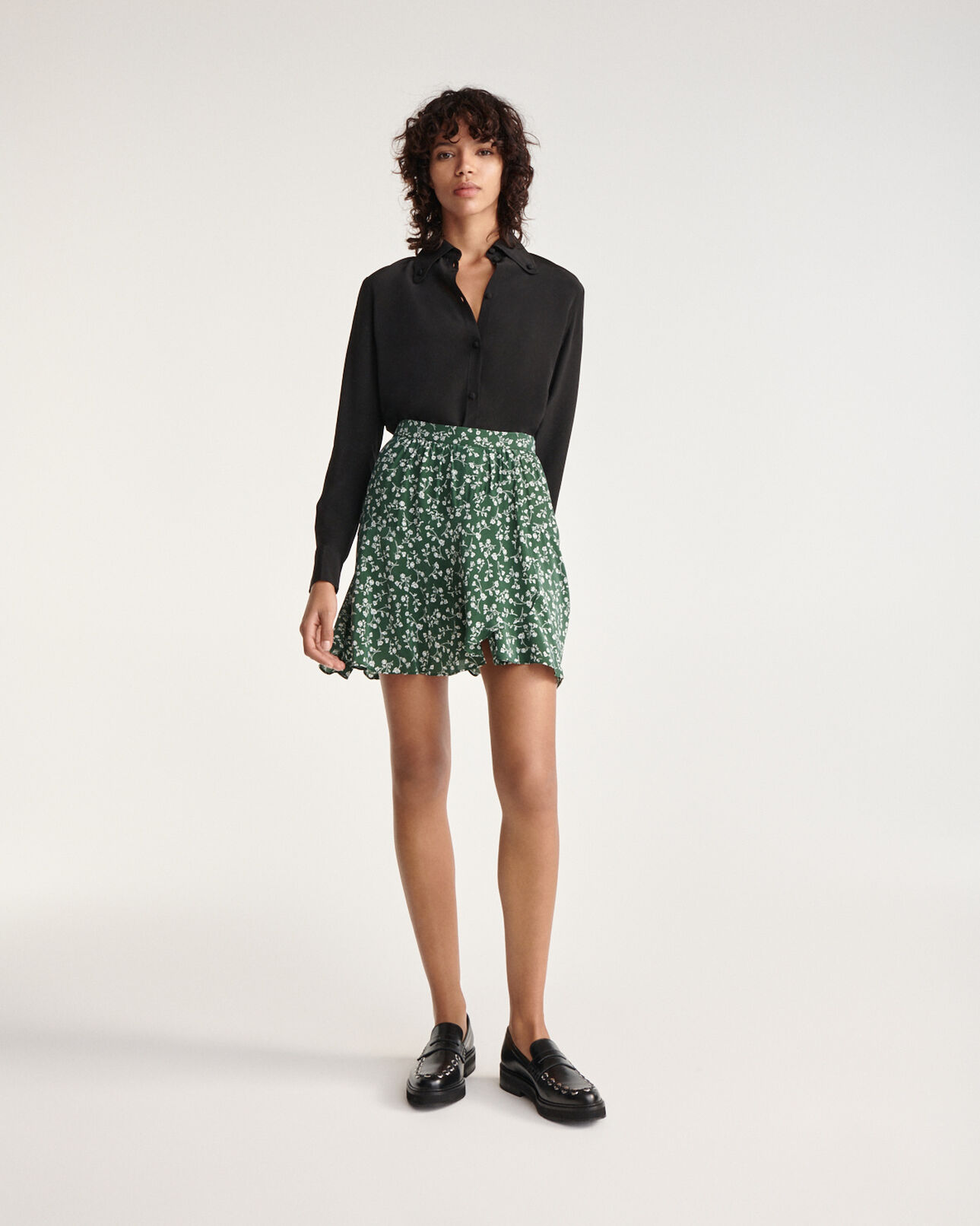 The Kooples FEMME BLACK mocassins noirs cuir à œillets tressés