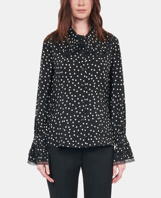 The Kooples FEMME BLACK WHITE chemise &agrave; pois noire