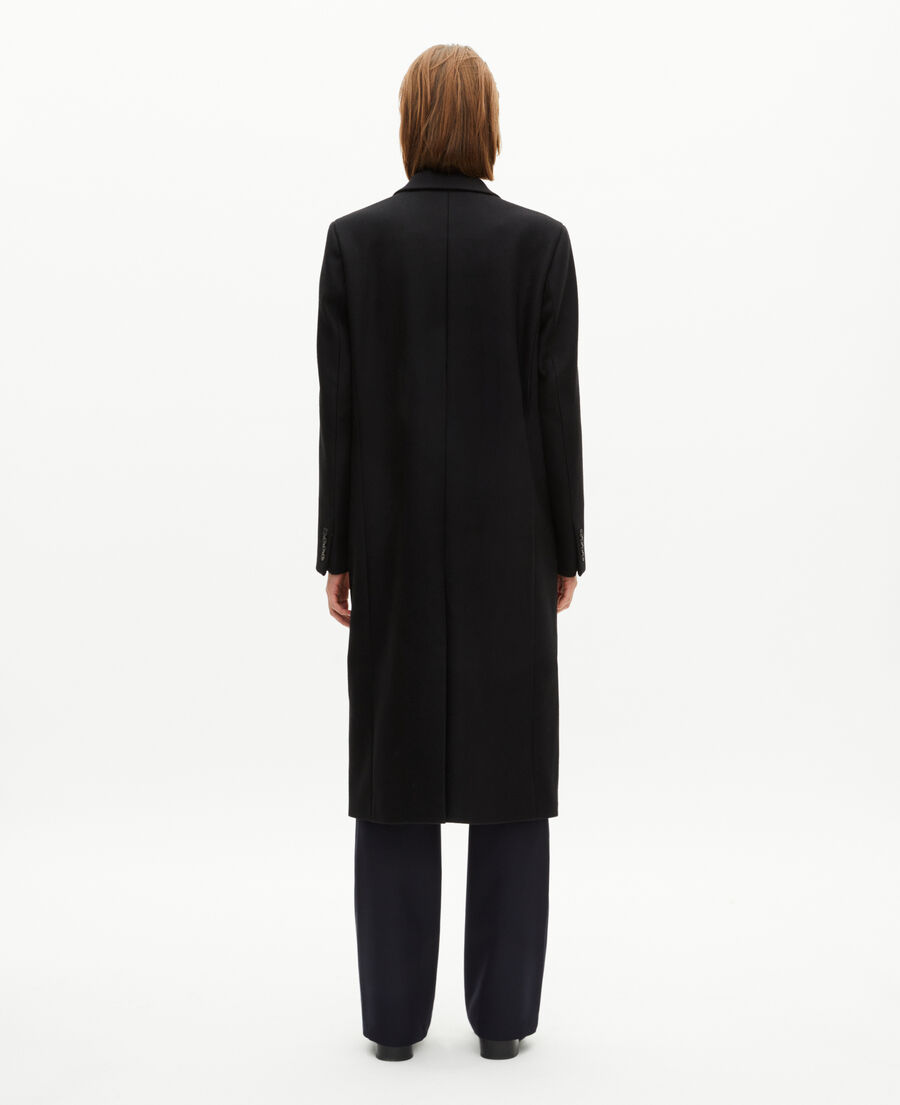 The Kooples F BLACK long black wool double-breasted coat