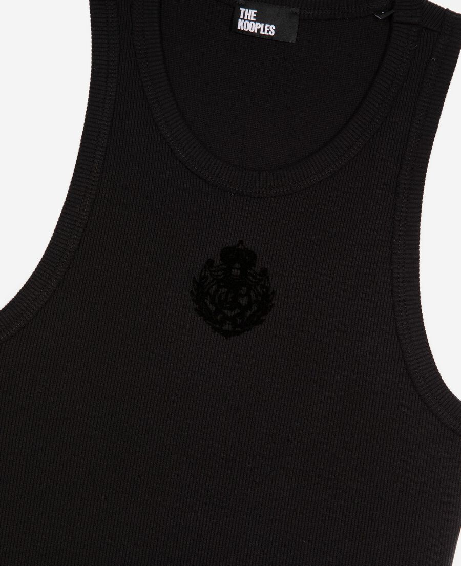 The Kooples WOMEN BLACK black sleeveless long dress with crest