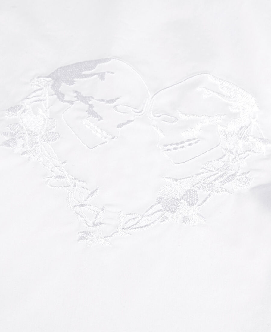 The Kooples FEMME WHITE chemise avec broderie skull heart blanche
