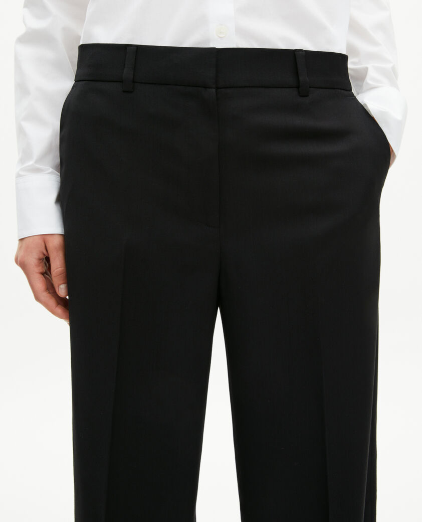 The Kooples WOMEN BLACK wide-leg black wool pants