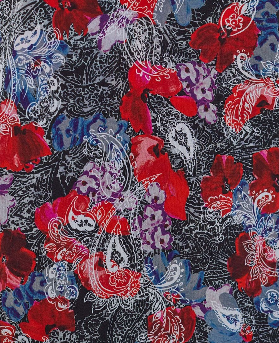 The Kooples DAMEN RED kurzes kleid aus seide mit blumenprint