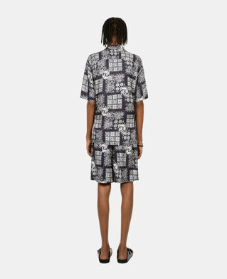 The Kooples H NAVY / WHITE printed short-sleeved shirt