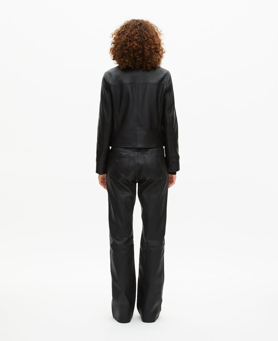 The Kooples WOMEN BLACK black leather jacket