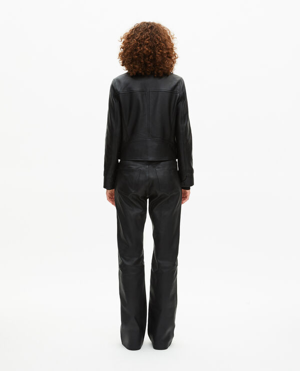 The Kooples WOMEN BLACK black leather jacket