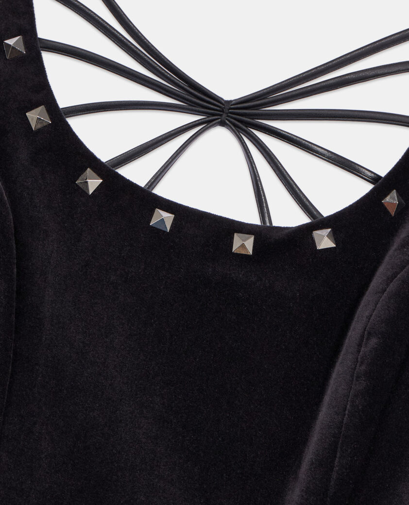 The Kooples WOMEN BLACK short black velvet dress