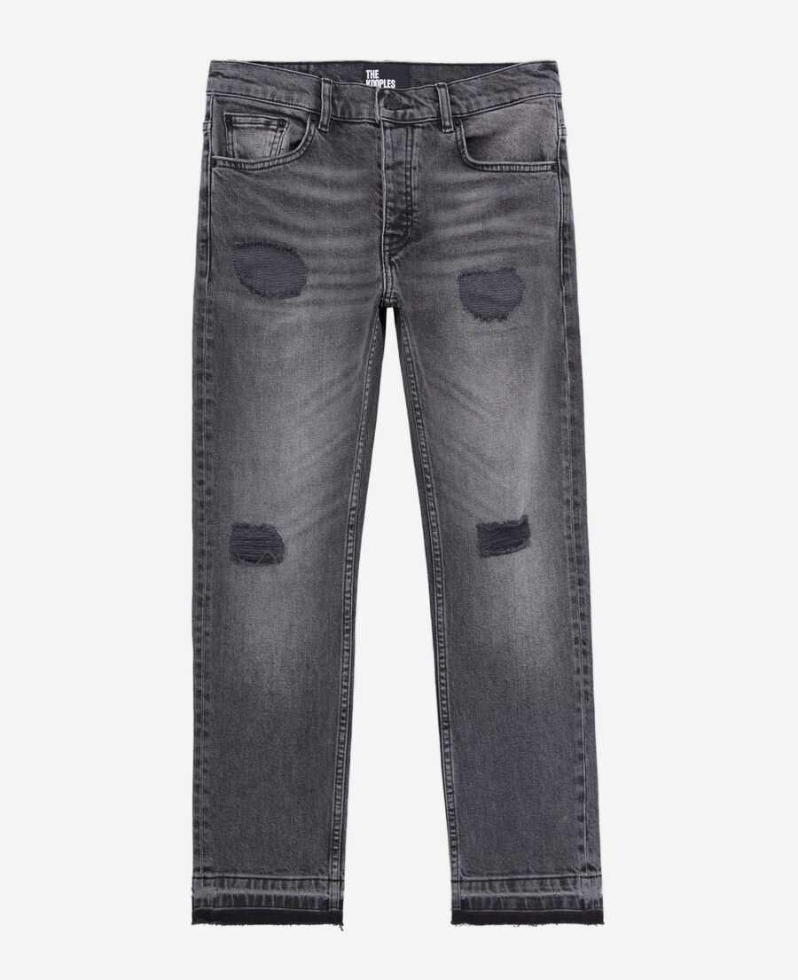 The Kooples F LIGHT GREY MEL/WHITE grey straight jeans