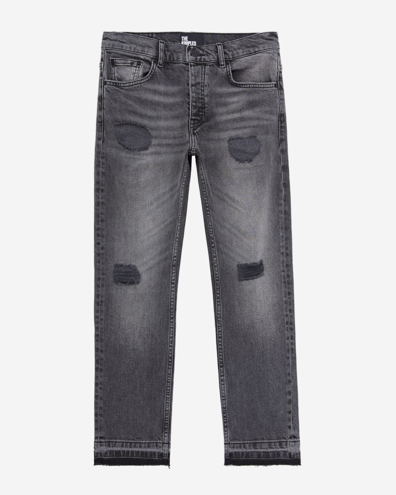 The Kooples MUJER LIGHT GREY MEL/WHITE vaqueros grises rectos