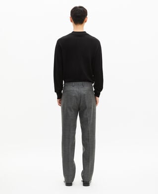 The Kooples HOMME GREY pantalon de costume droit en pied de poule noir et gris