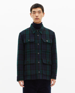 The Kooples H GREEN / BLACK dark green tartan overshirt