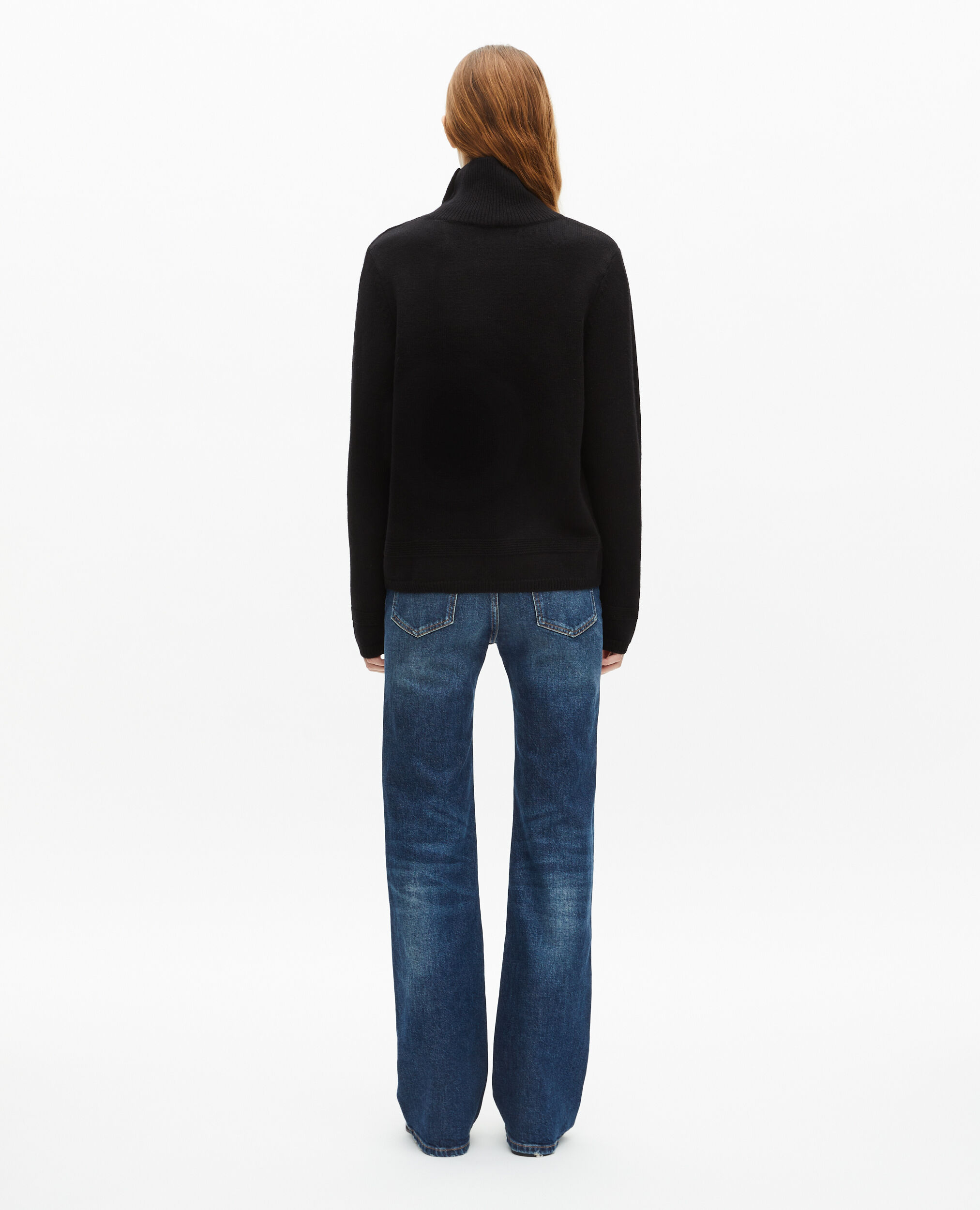 Black wool sweater, BLACK, hi-res image number null