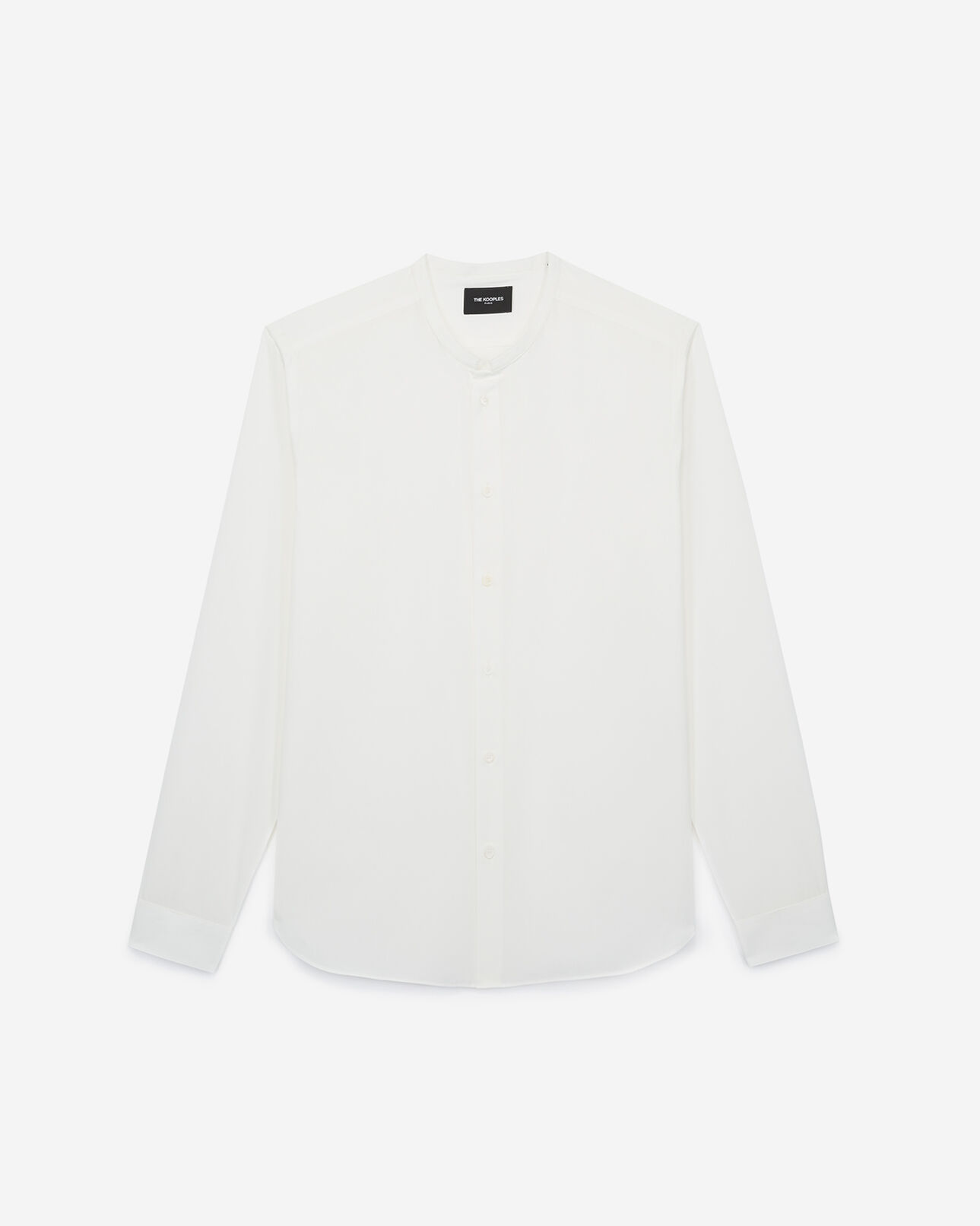 The Kooples HOMME OFF WHITE chemise sans col en coton blanc à volume ample