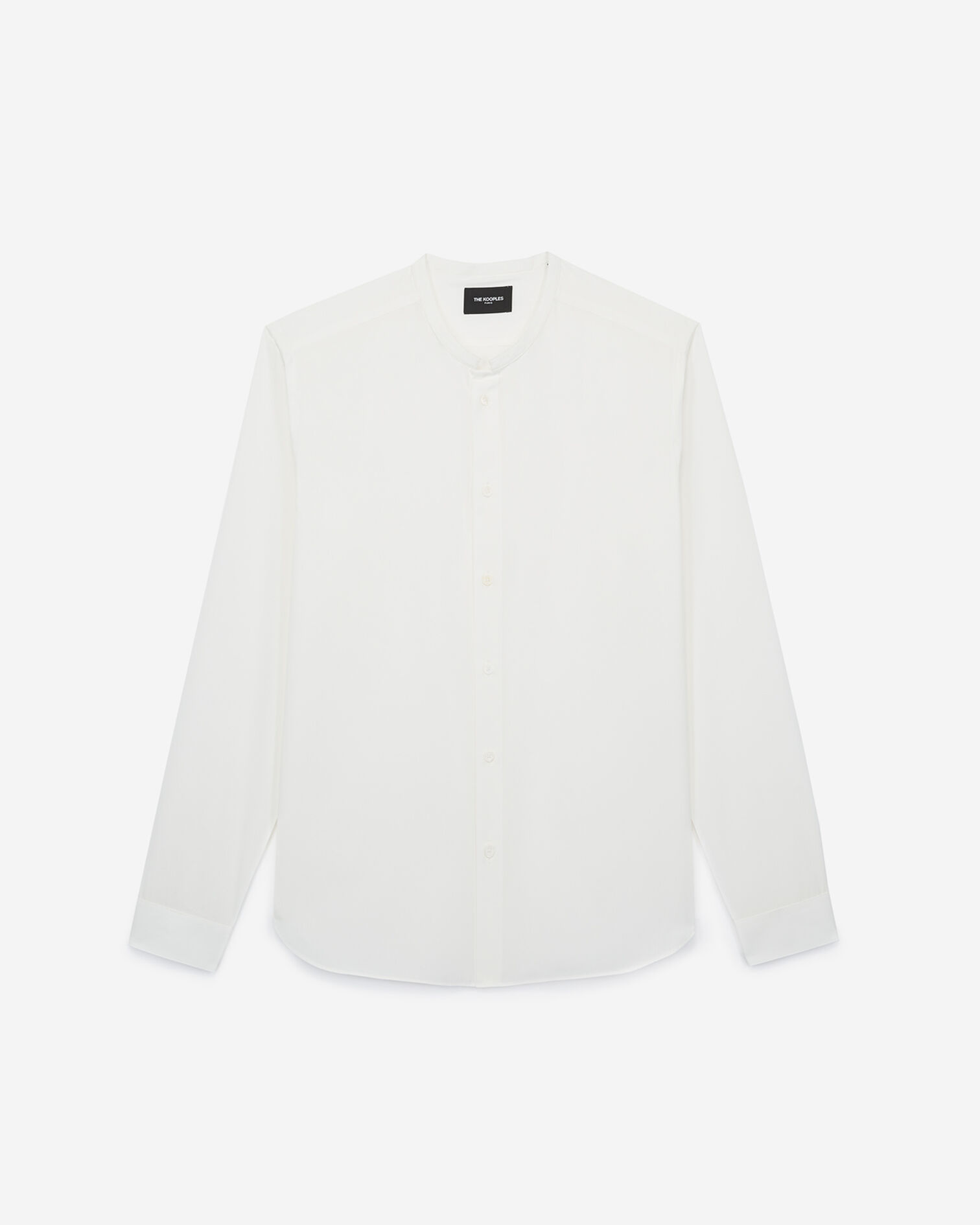 Chemise sans col en coton blanc à volume ample, OFF WHITE, hi-res image number null