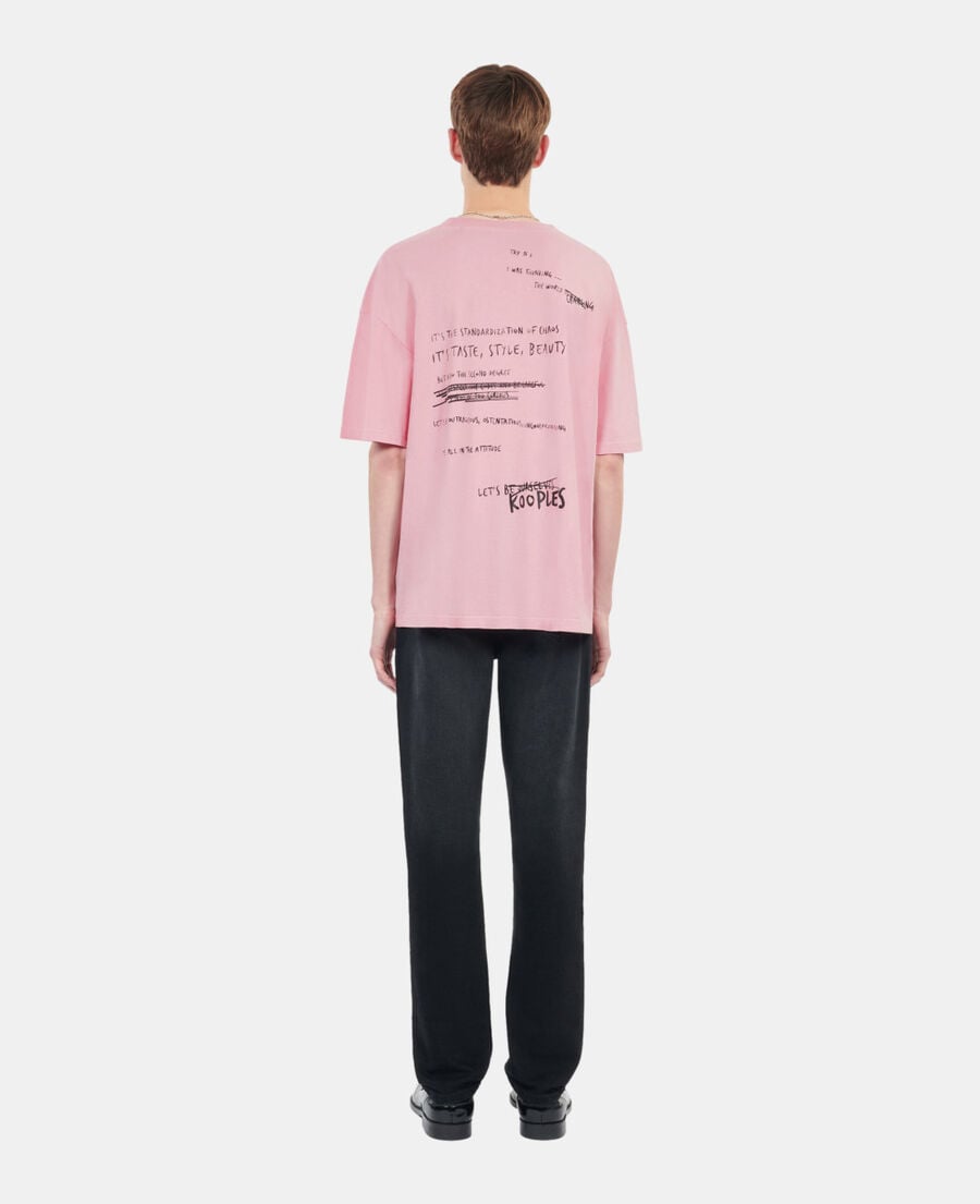 The Kooples H SWEET PINK light pink what is handwritten serigraphy t-shirt