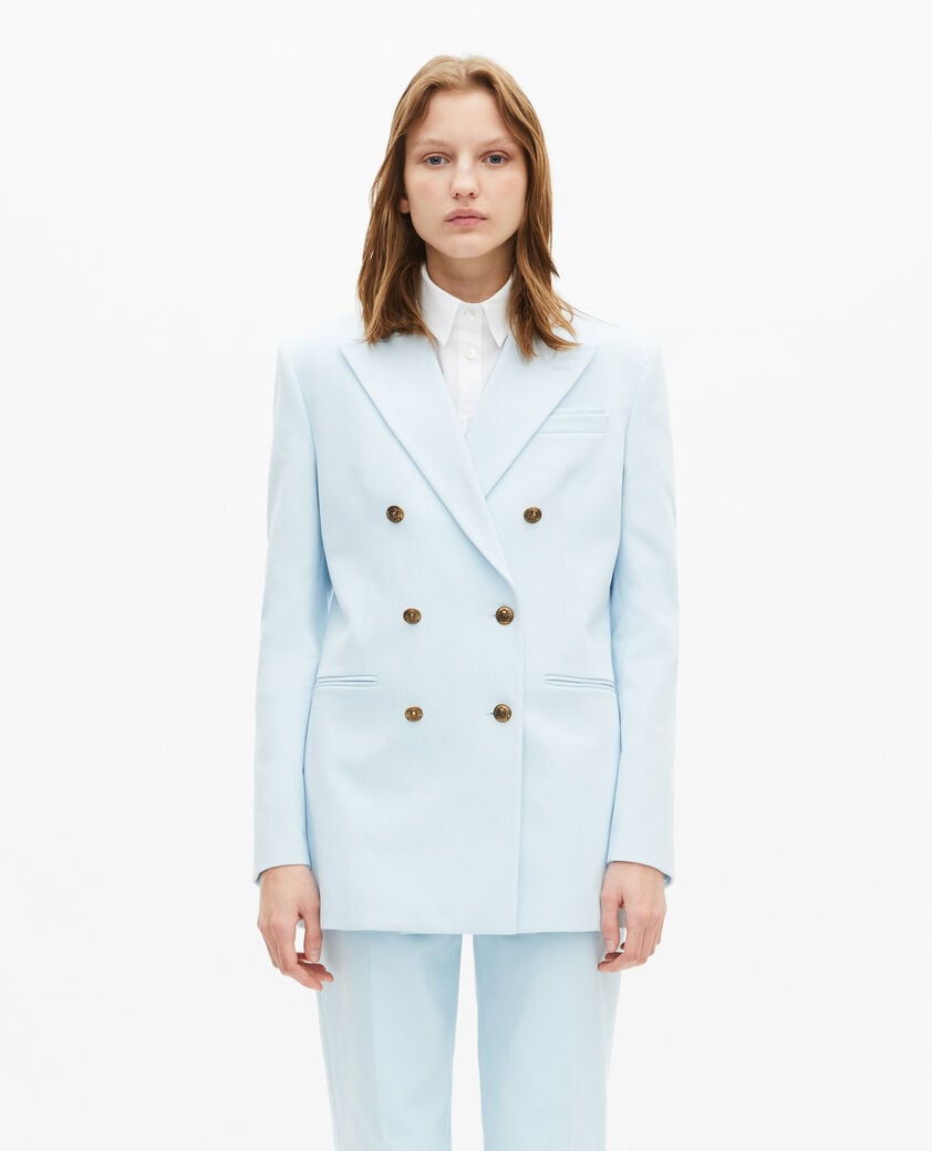 The Kooples FEMME LIGHT BLUE veste de tailleur en coton bleue