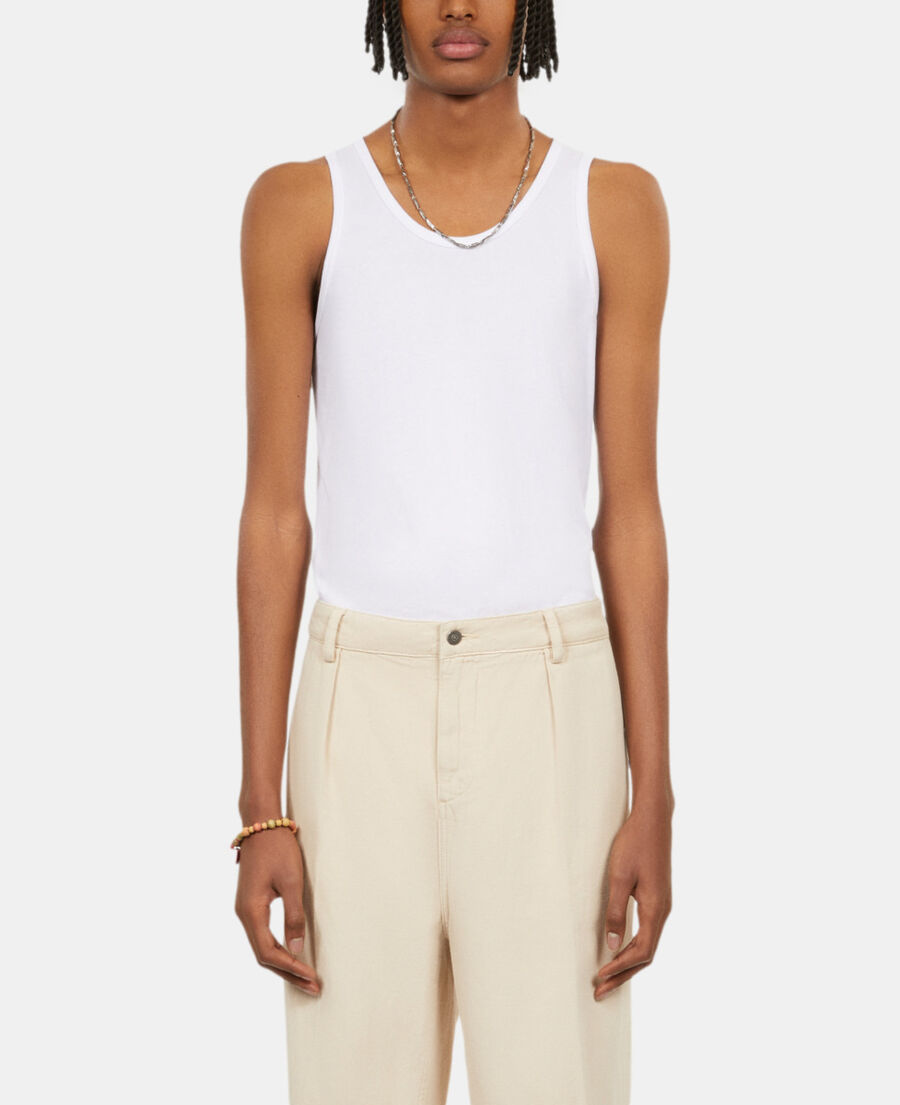 The Kooples H BEIGE beige cotton and linen trousers with pleats