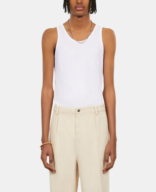 The Kooples H BEIGE beige cotton and linen trousers with pleats