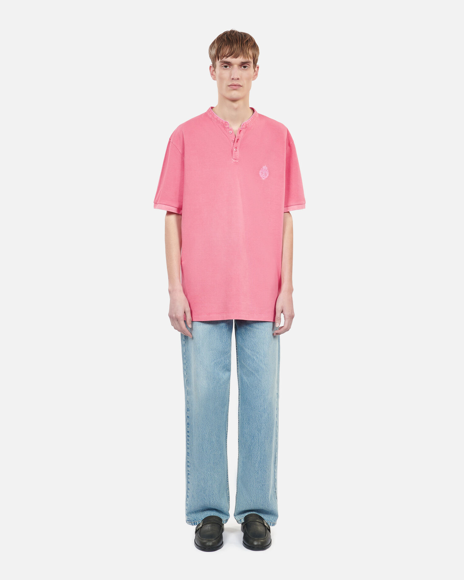 Pink piqué cotton polo t-shirt, SWEET PINK, hi-res image number null