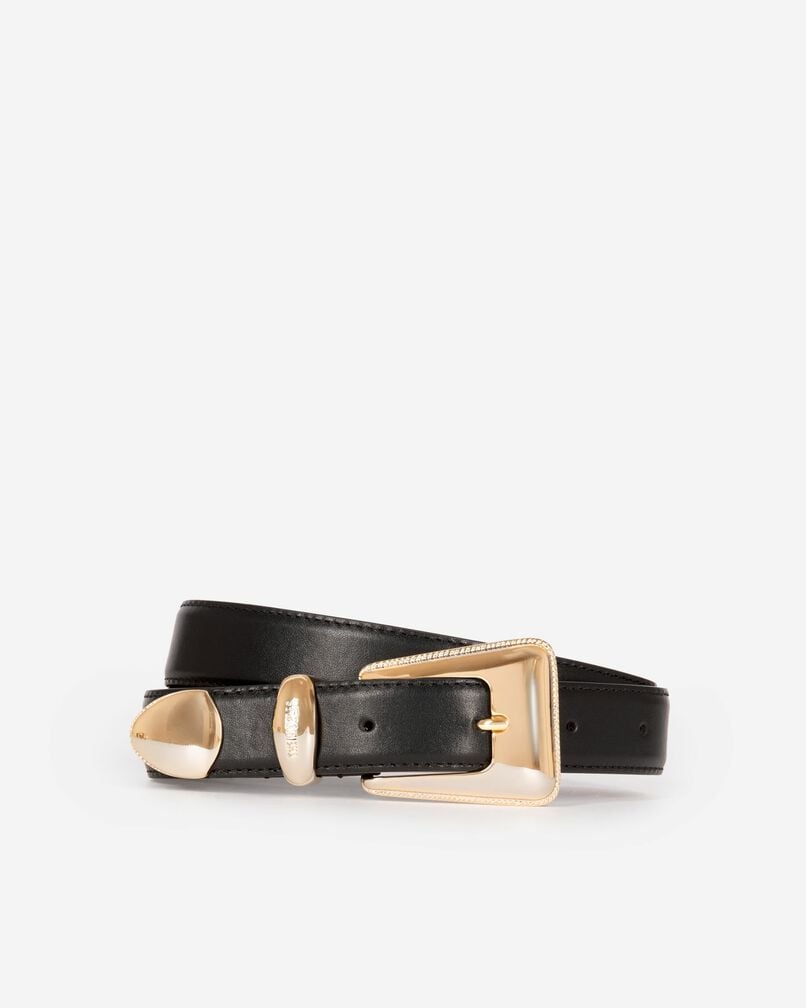 The Kooples WOMEN BLACK black leather belt