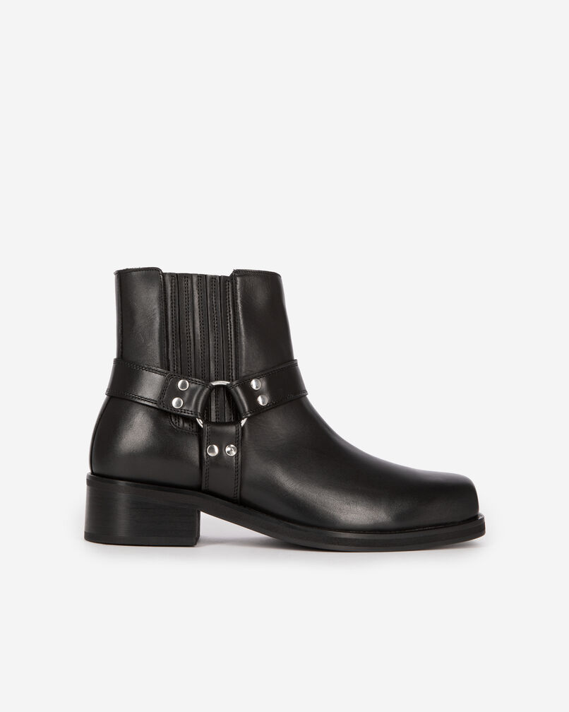 The Kooples HOMME BLACK bottines avec sangles en cuir noir