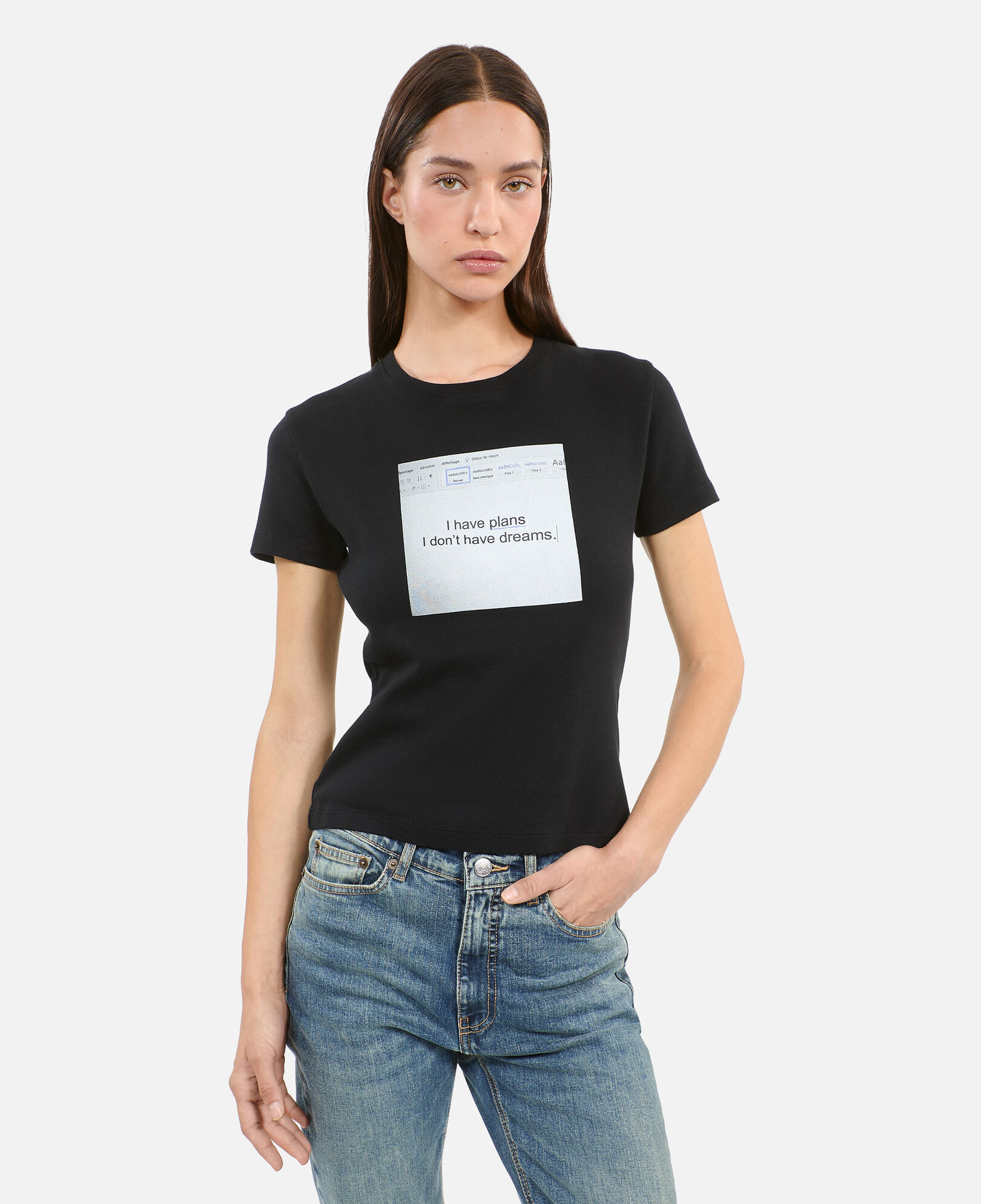 The Kooples WOMEN BLACK black t-shirt with serigraphy