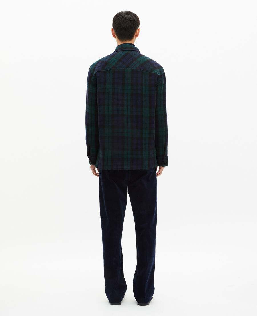 The Kooples HERREN GREEN / BLACK dunkelgr&uuml;nes tartan-&uuml;berhemd