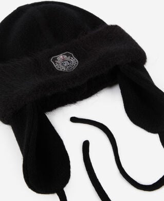 The Kooples WOMEN BLACK DARK GREY black wool and alpaca chapka