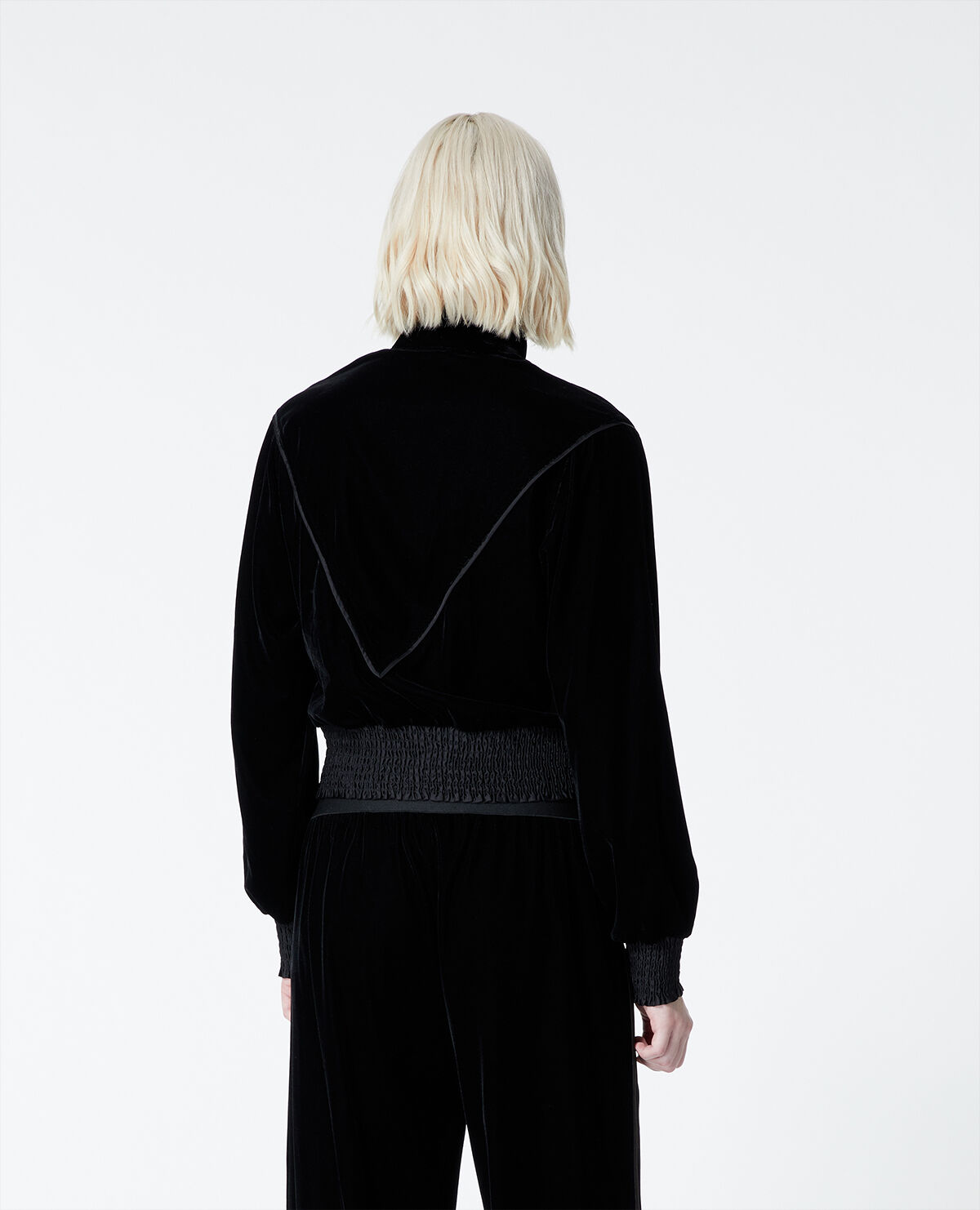 Black velvet jacket with zip The Kooples
