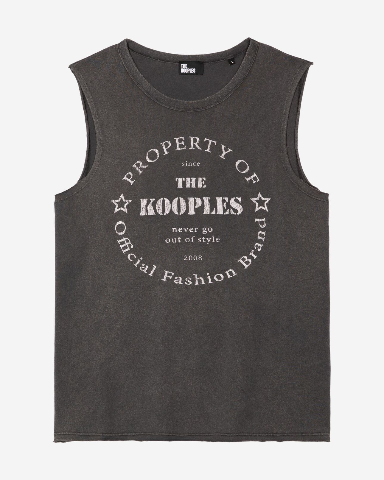 The Kooples FEMME BLACK WASHED débardeur avec sérigraphie noir délavé