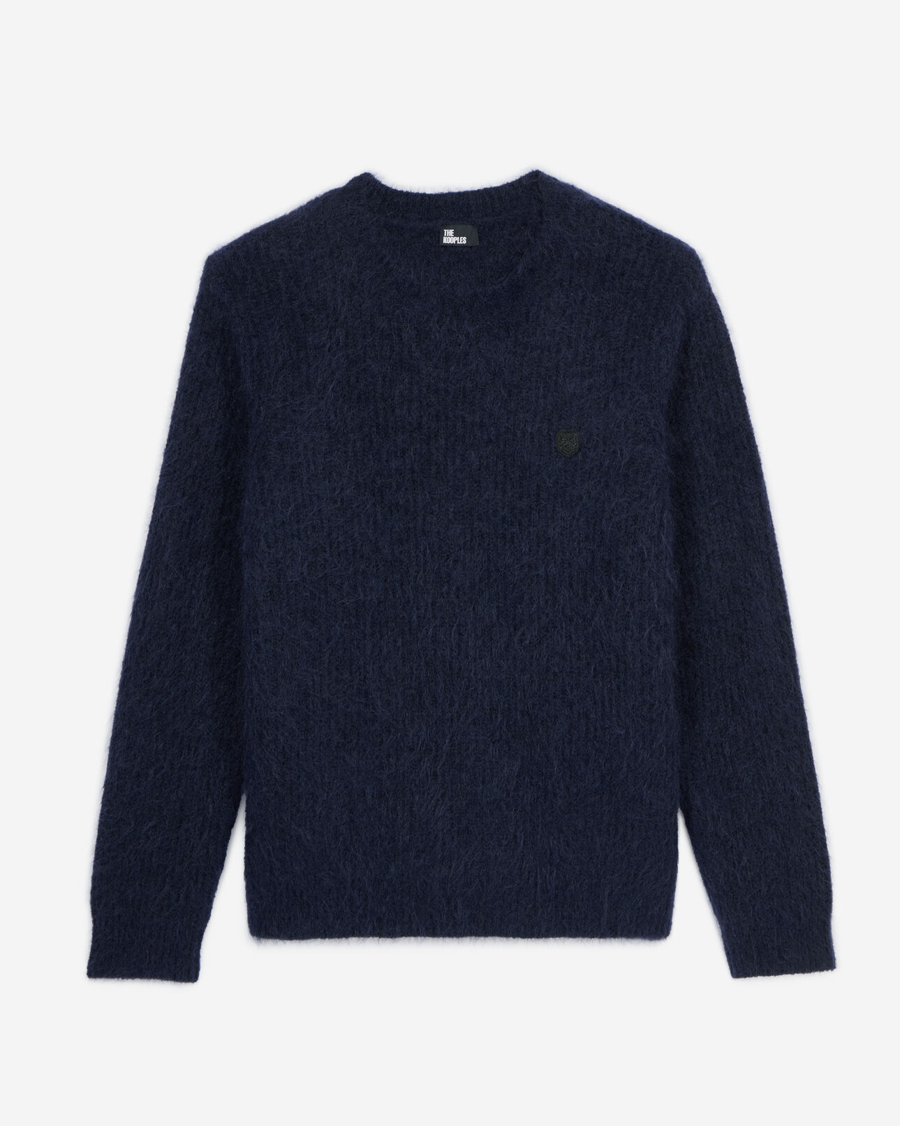 The Kooples HOMME NAVY pull en mohair et laine bleu marine