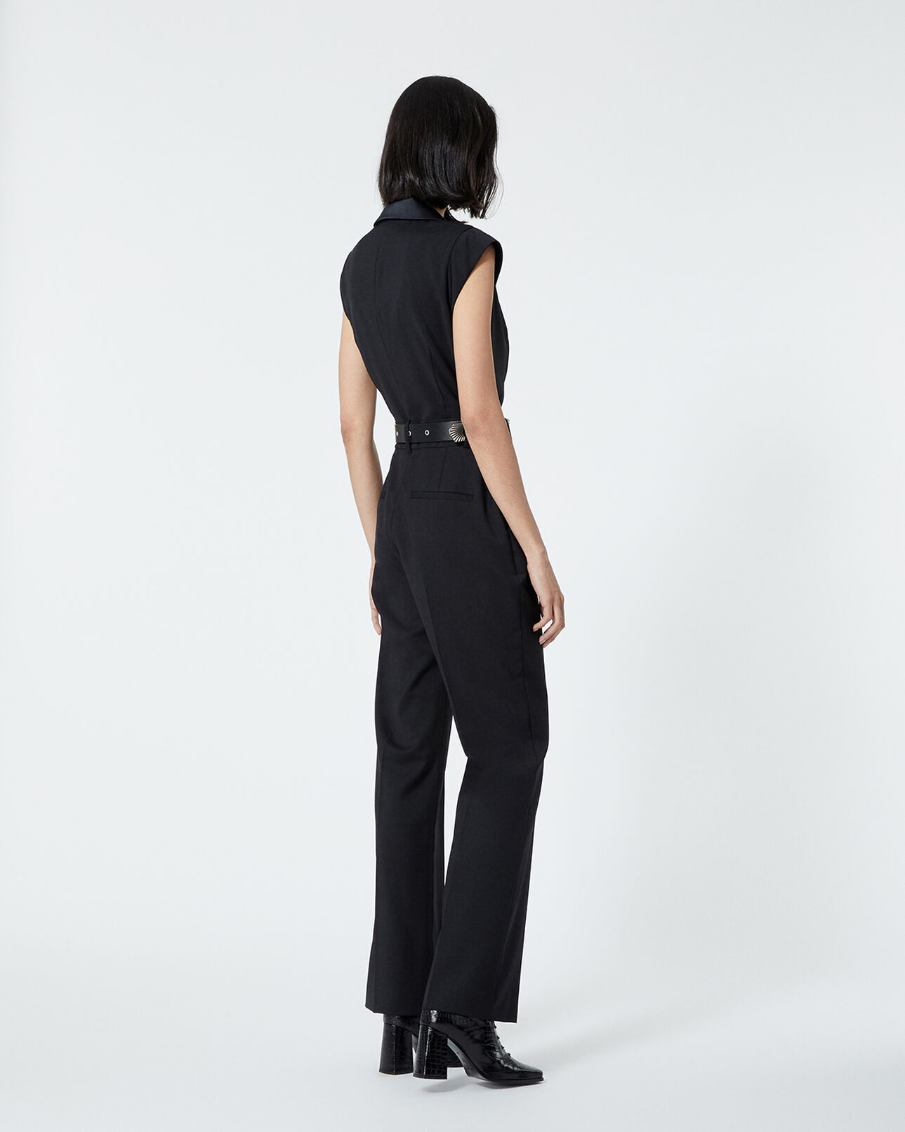 The Kooples FEMME BLACK combinaison noire laine façon smoking