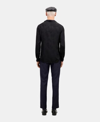 The Kooples HOMME BLACK chemise jacquard noire à fleurs