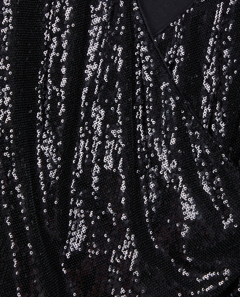 The Kooples FEMME BLACK robe &agrave; sequins courte noire