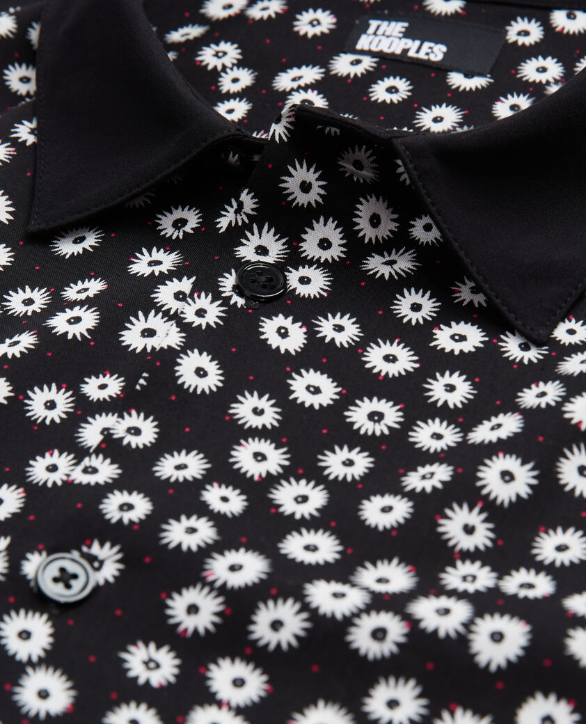 The Kooples HERREN BLACK WHITE hemd mit klassischem kragen und print