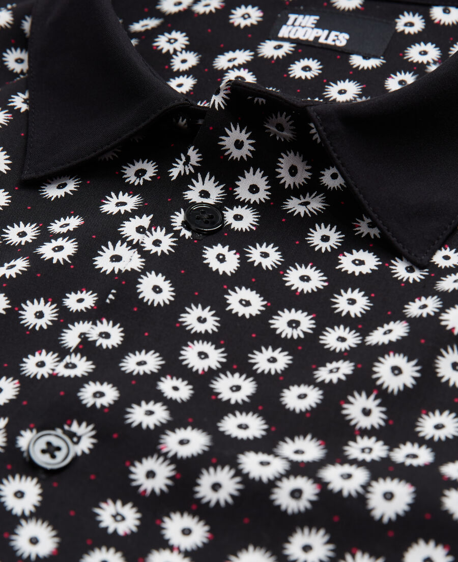 The Kooples HERREN BLACK WHITE hemd mit klassischem kragen und print