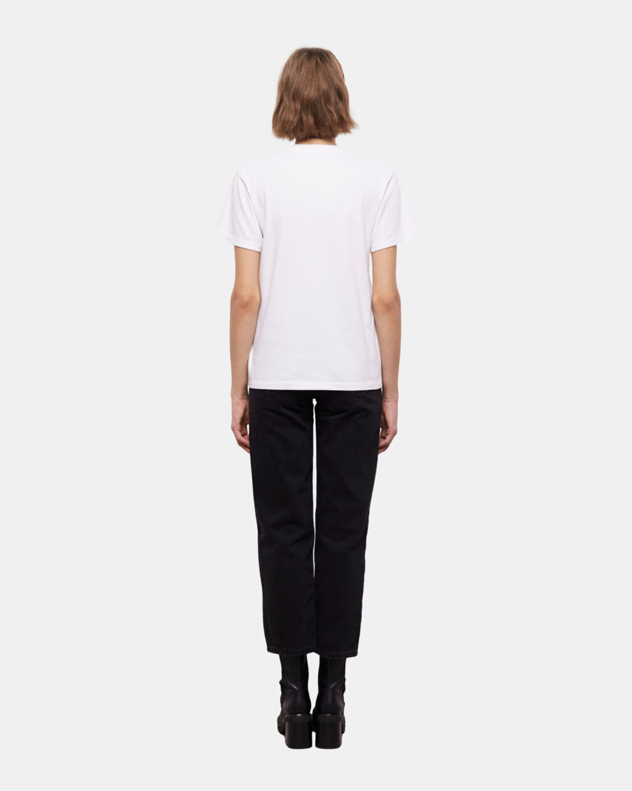 The Kooples WOMEN WHITE women's white t-shirt with snake logo print