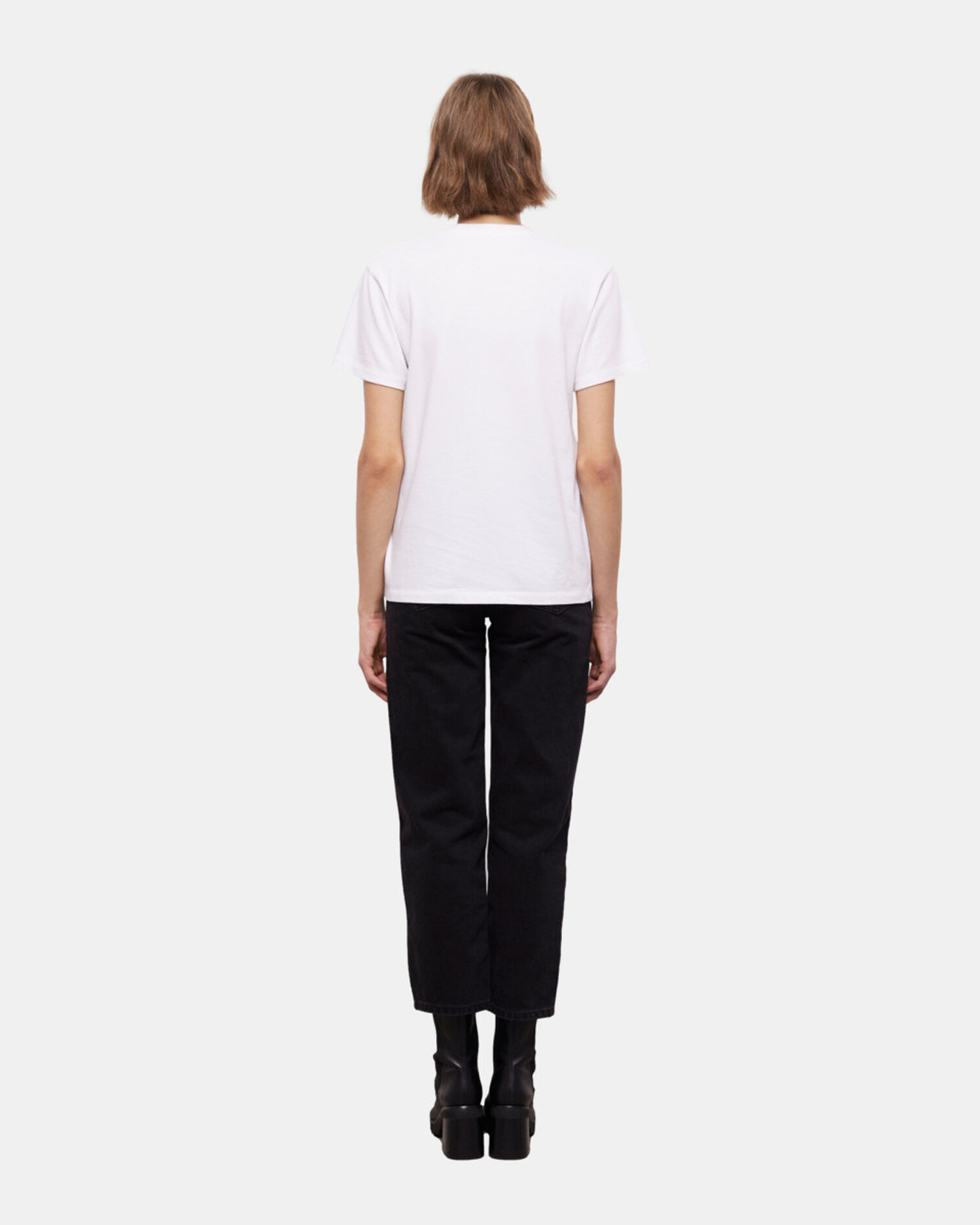 Women's white t-shirt with snake logo print, WHITE, hi-res image number null