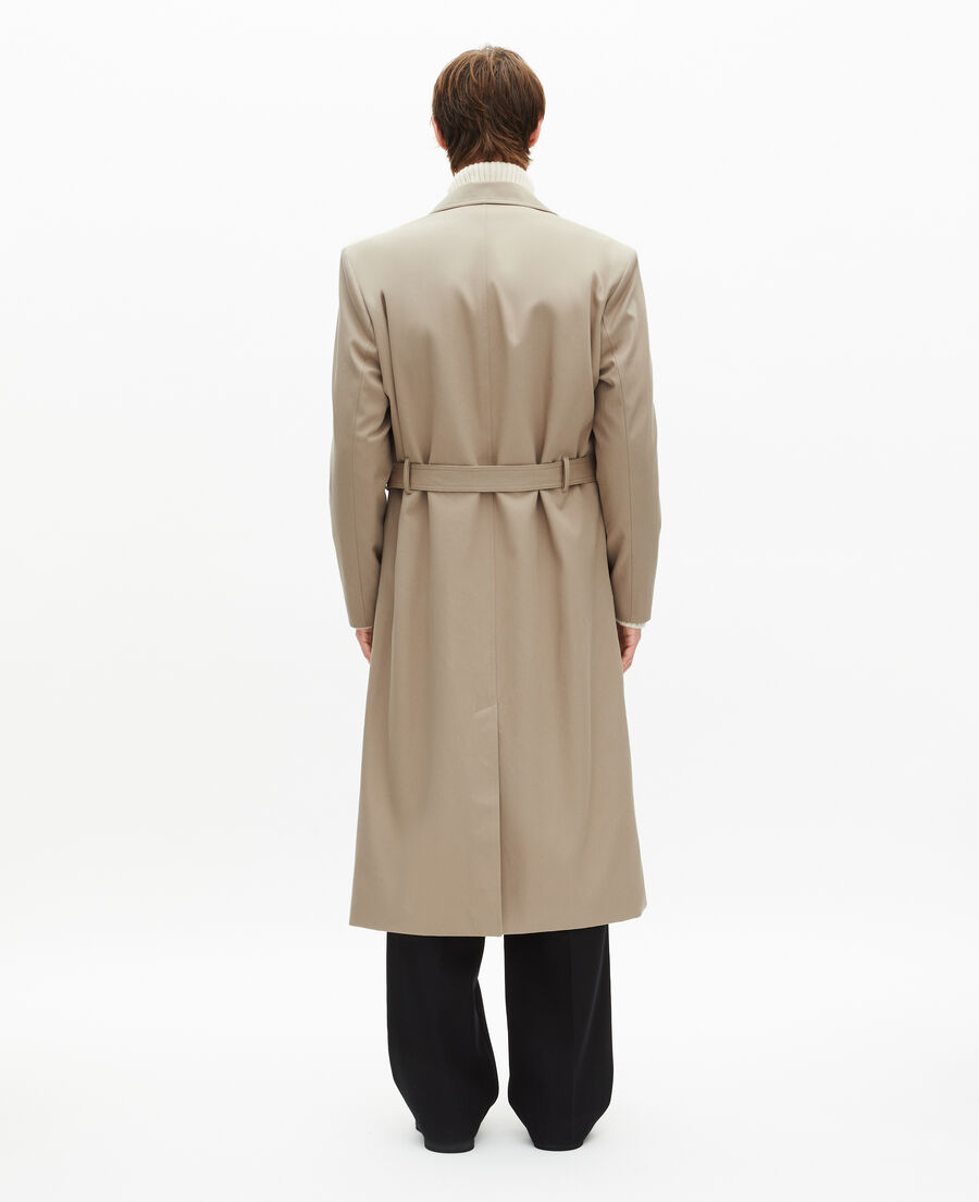 The Kooples HERREN SAND langer trenchcoat in beige