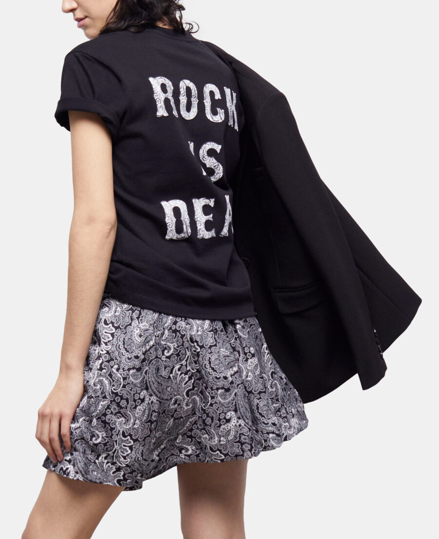 black screen print t-shirt