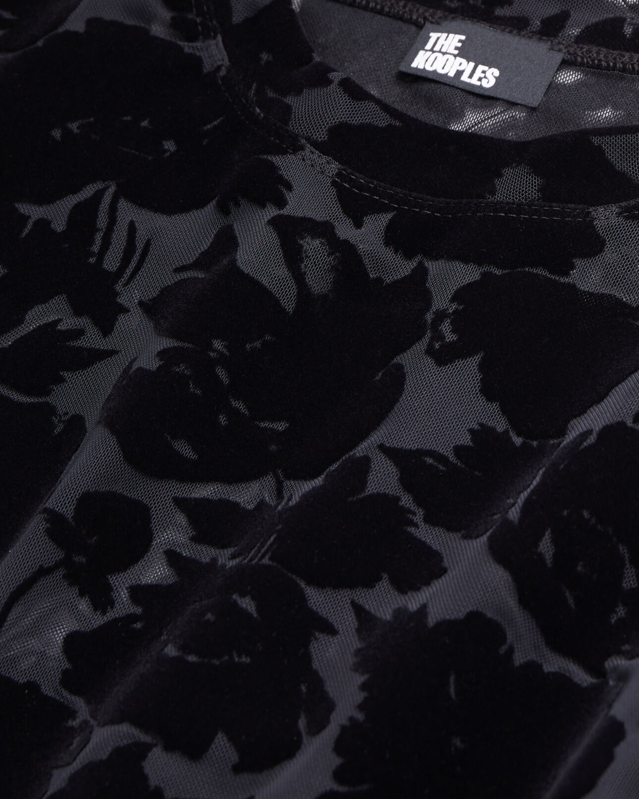 The Kooples FEMME BLACK top noir en velours dévoré