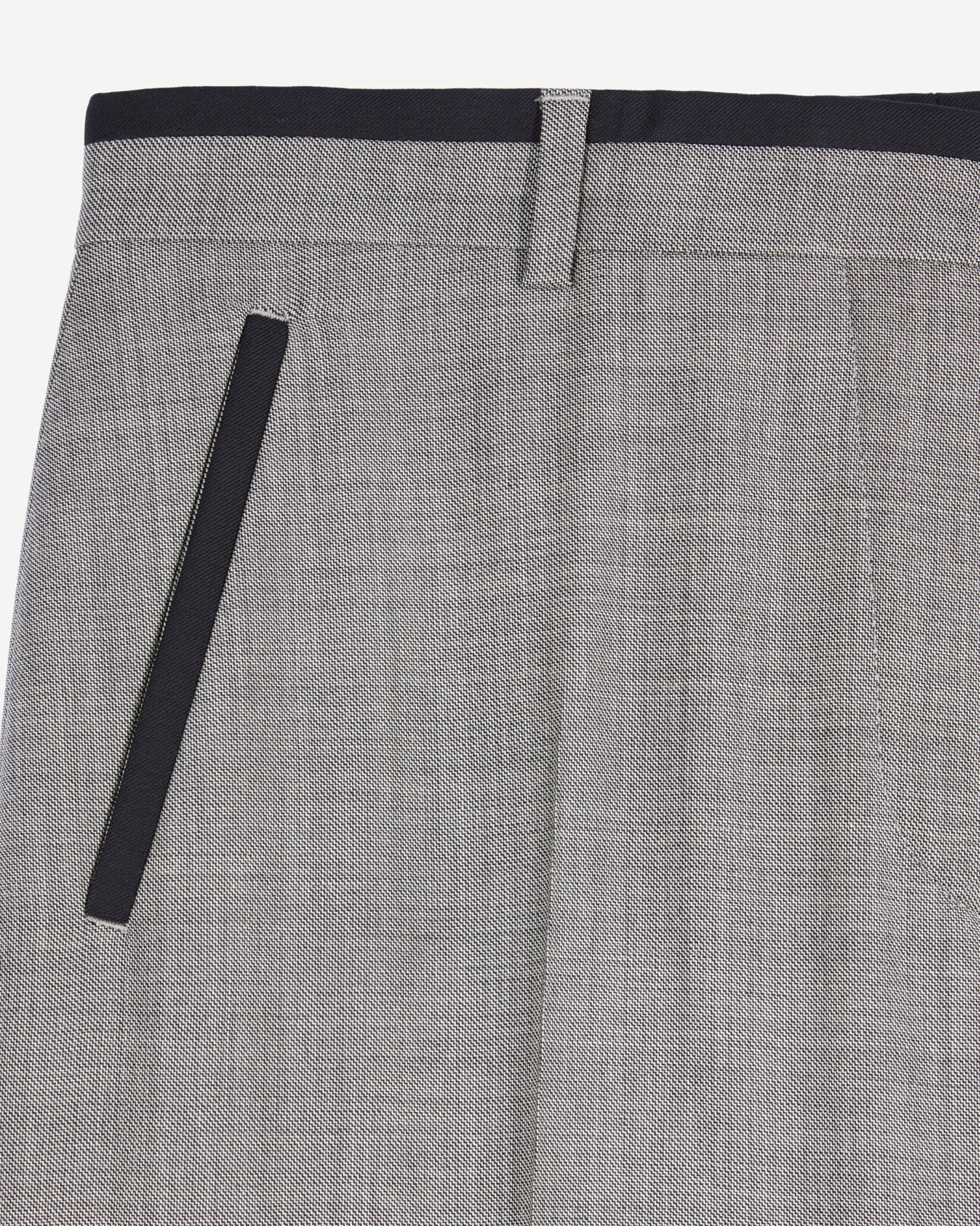 The Kooples WOMEN BEIGE MELANGE straight-legged tailored pants in taupe wool