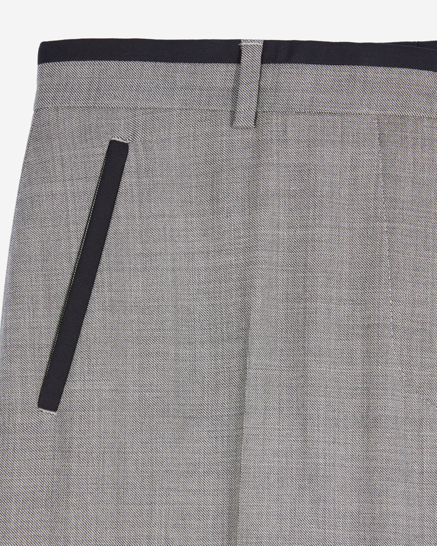 Straight-legged tailored pants in taupe wool, BEIGE MELANGE, hi-res image number null