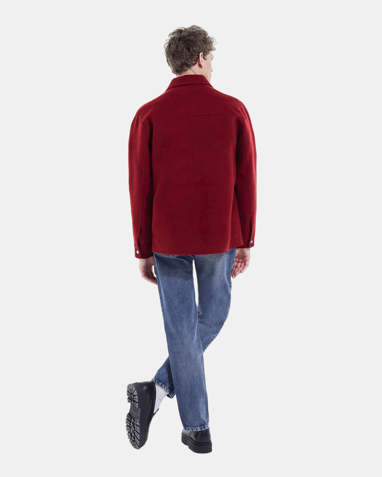 The Kooples MEN BURGUNDY burgundy wool jacket with chest pockets