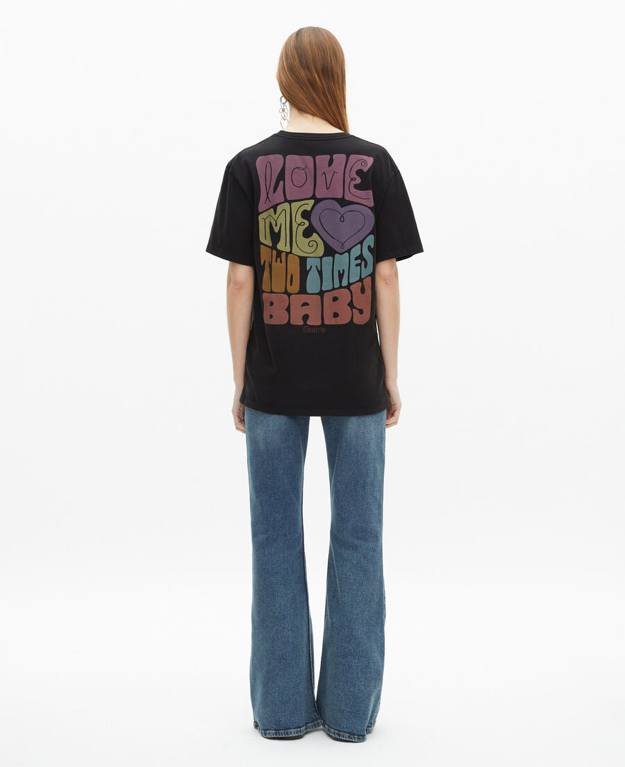 The Kooples MIXED BLACK WASHED the doors x the kooples unisex faded black t-shirt