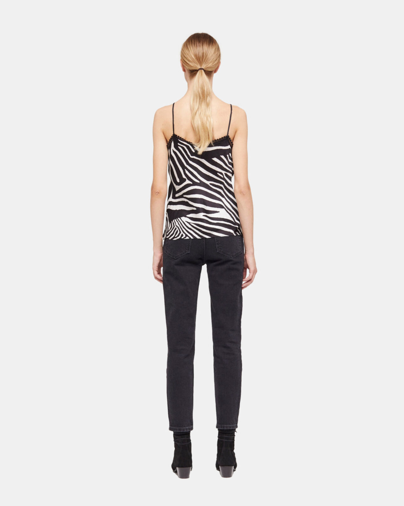The Kooples WOMEN BLACK WHITE printed camisole