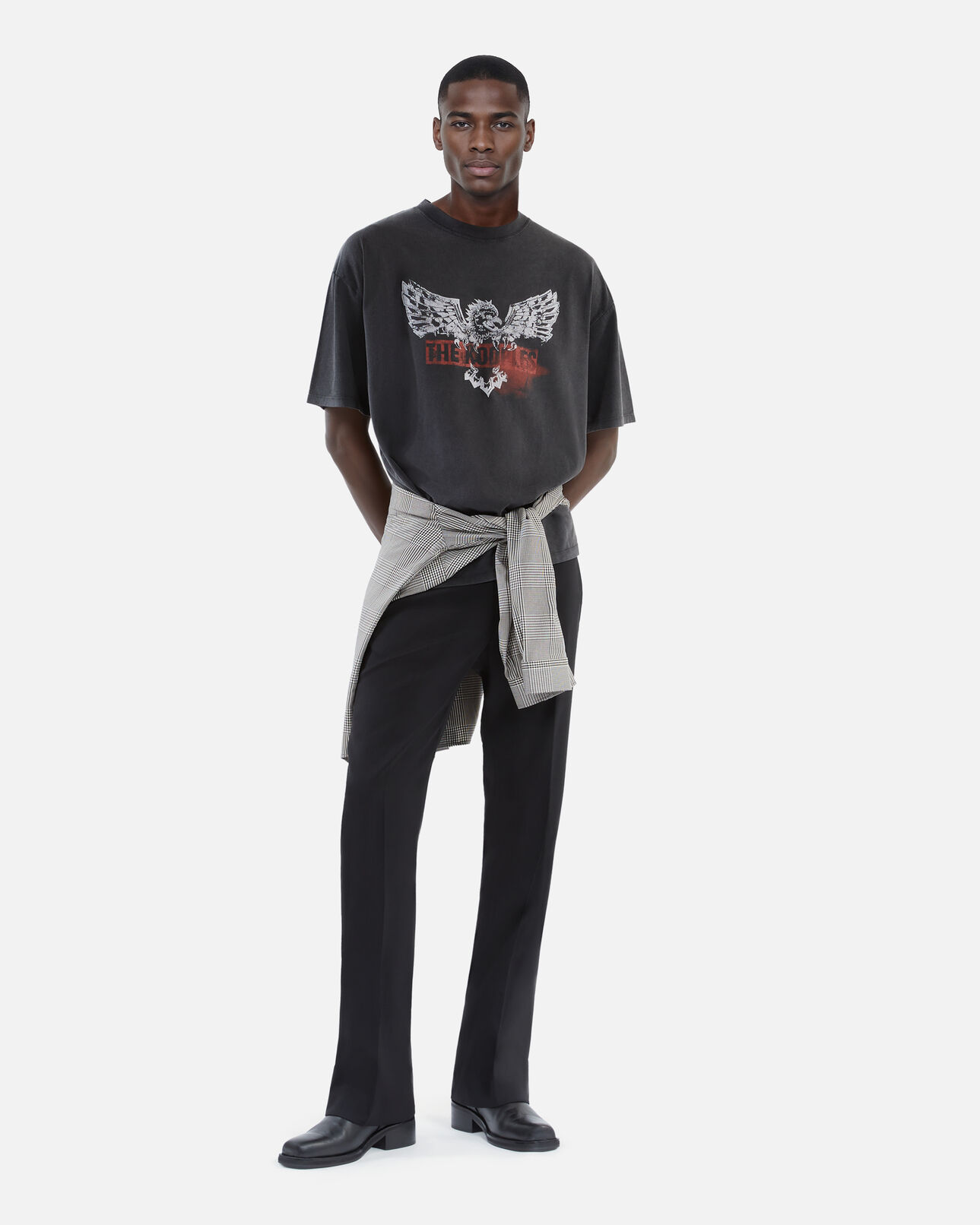 The Kooples HOMME BLACK WASHED t-shirt à sérigraphie noir